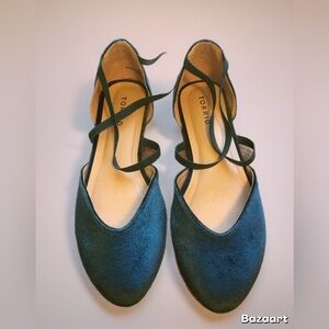 Torrid Teal Flats with Straps